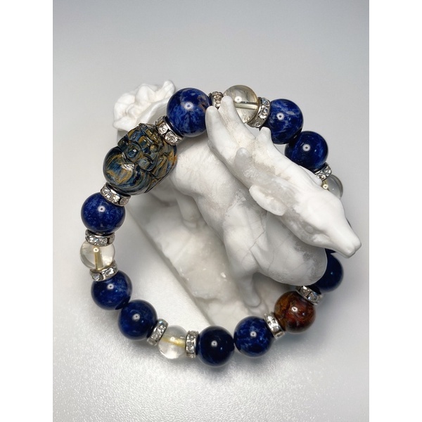 藍紋石·黃水晶·彼得石貔貅·水晶手鍊·天然水晶玉石