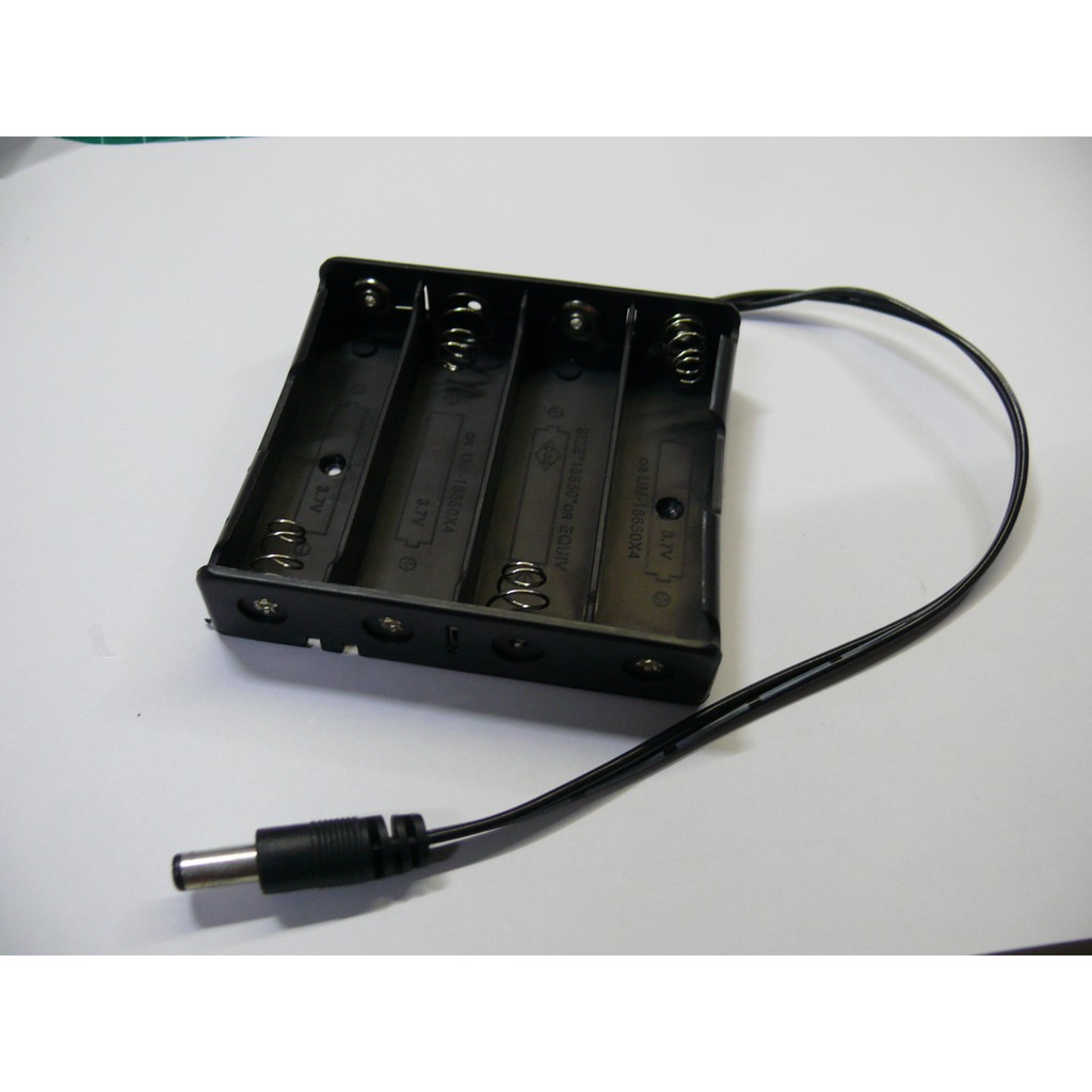 【AI電子】*18650電池盒 可裝4節18650電池 帶DC 5.5*2.1mm插頭