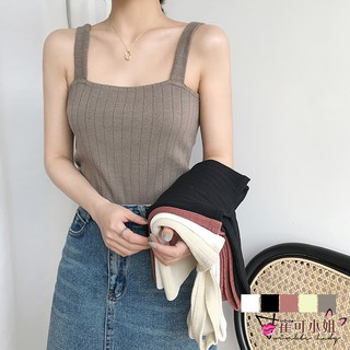 【崔可小姐】夏季新款 休閒 針織 背心內搭 外穿 短款修身 背心 【HE0043】