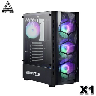 【MR3C】含稅附發票 MONTECH君主 X1 黑色 鋼化玻璃透側 電腦機殼