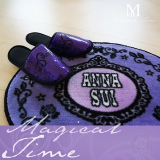 【∮魔法時光∮】ANNA SUI 安娜蘇紫薔薇花蝴蝶地墊/魔法地墊/紫色薔薇腳踏墊/地毯