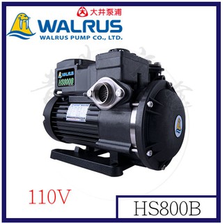 『青山六金』含稅 Walrus HS800B 大井泵浦 110V 家庭用泵浦 不生銹抽水機 靜音抽水機 低噪音HS400