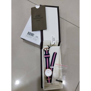 全新Daniel Wellington DW classic藍粉織紋金框錶 26mm