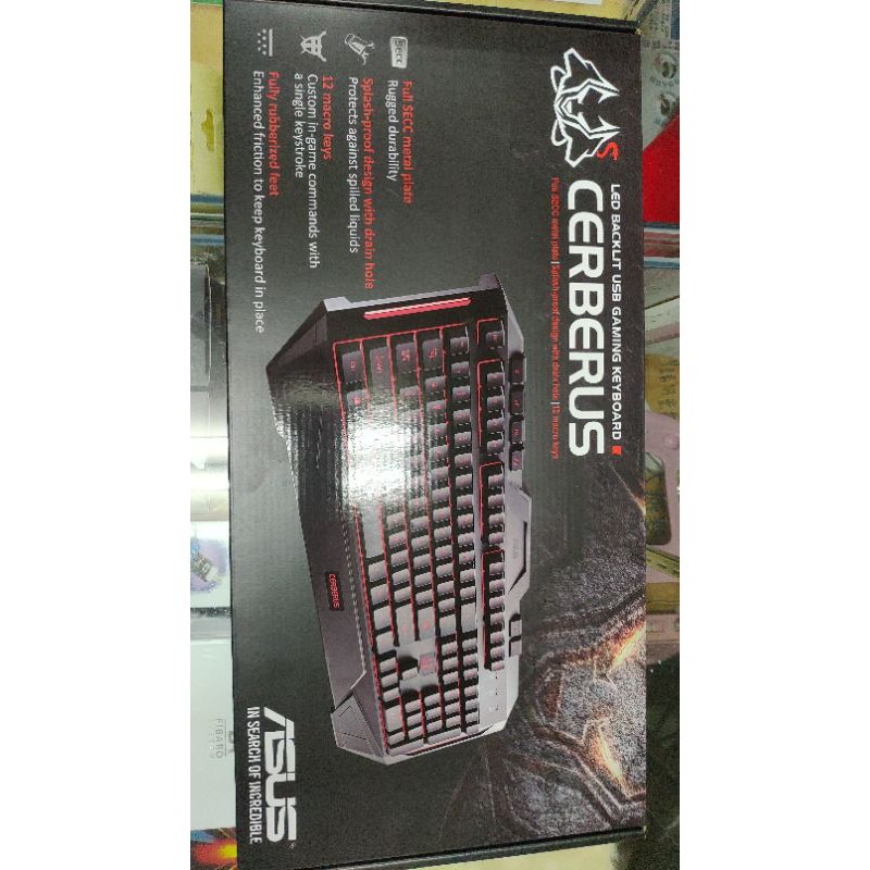 "全新"ASUS Cerberus 賽伯洛斯USB電競鍵盤 / LED雙色背光支援中文注音