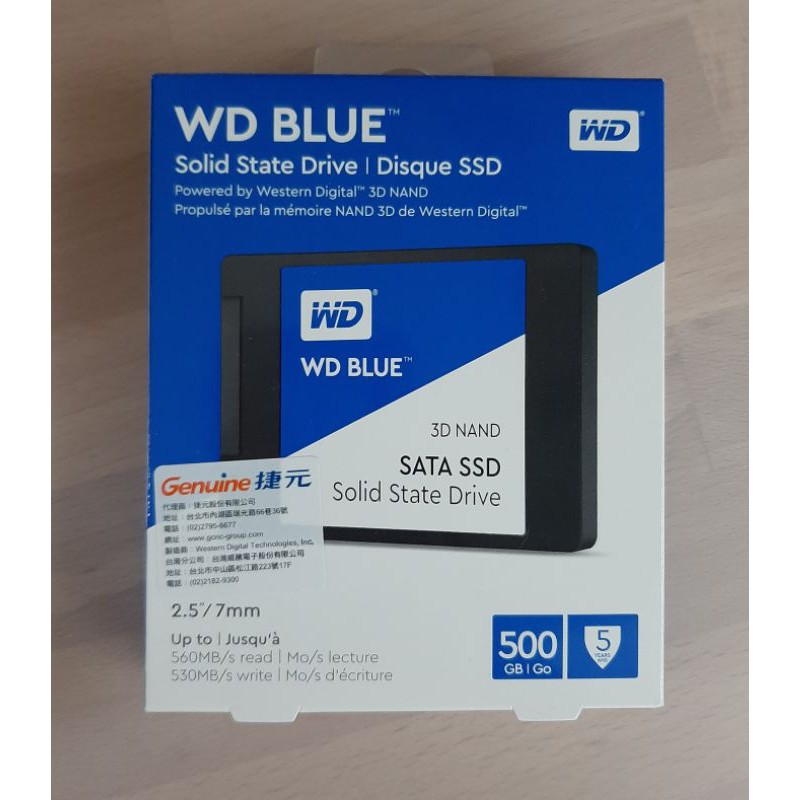 [全新現貨]WD威騰 BLUE 500GB 藍標/2.5吋/SSD固態硬碟
