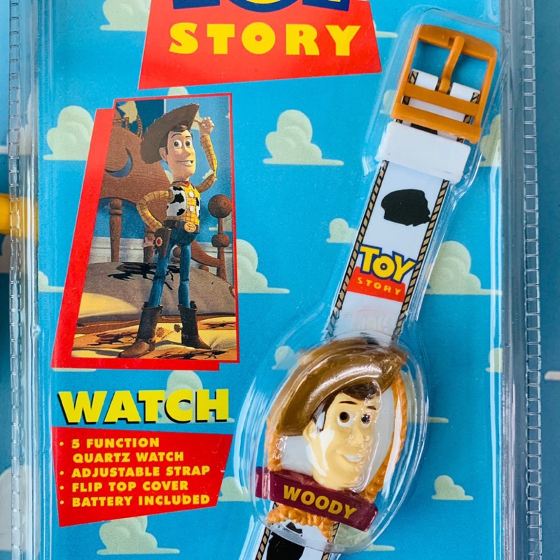 [消毒再出貨]迪士尼 玩具總動員 1995老物 胡迪  3D 掀蓋手錶 Disney Toystory 胡迪 頭像手錶