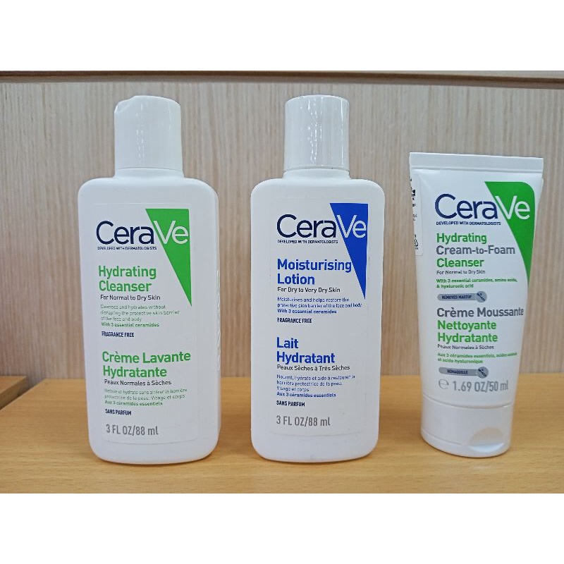 CeraVe適樂膚輕柔保濕潔膚露88ml+長效清爽保濕乳88ml+溫和洗卸泡沫潔膚乳50ml