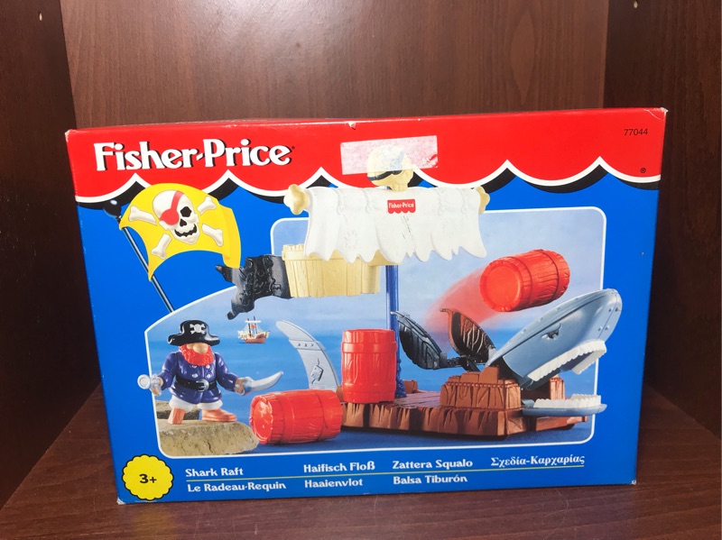 早期老玩具 1995年 Fisher-Price 費雪牌 王子歷險記 鯊魚船 海盜 攻擊玩具 美泰兒