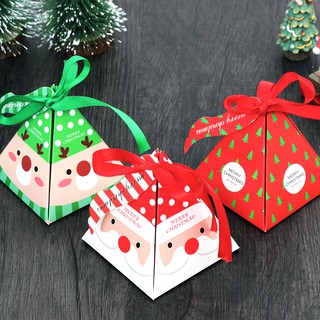 【麥焙】【50入 附贈緞帶】聖誕紙盒 烘焙包裝 餅乾禮盒 聖誕節 禮物 聖誕包裝