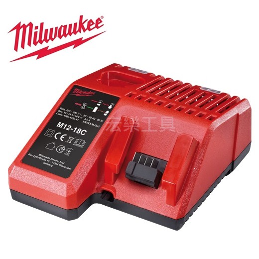 [宏樂工具] 含稅 Milwaukee 美沃奇 M12-18C 充電器 100~240V 公司貨 12V與18V兩用