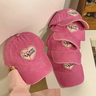 𝐔𝐧𝐚.𝐂｜POCH CAT🐱粉色愛心貓咪棒球帽