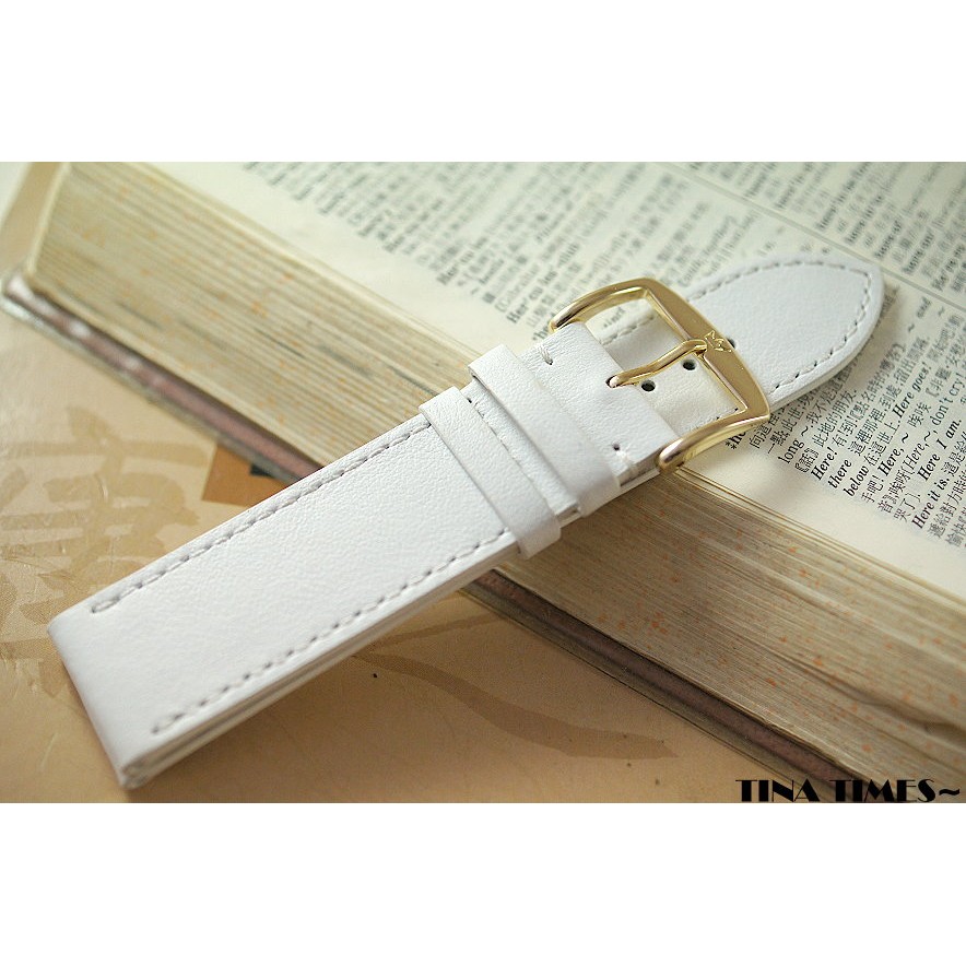 TINA TIMES~源至法國手工藝~法國ZRC直身手工小牛皮錶帶 歐規名品的唯一選擇 白色