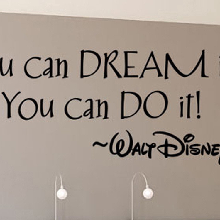 Memory8英文名言 If You Can Dream It 可移動乙烯基藝術貼紙有趣的浴室牆貼 蝦皮購物