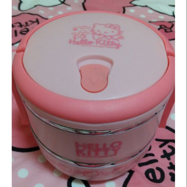 全新~Hello kitty不鏽鋼雙層保溫便當盒