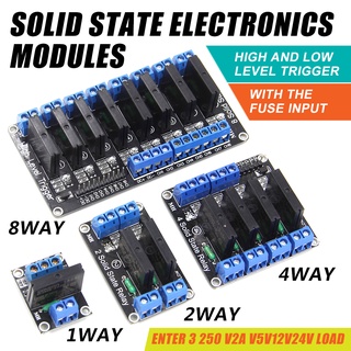 OMRON 5v繼電器1 2 4 8通道歐姆龍SSR高低電平固態繼電器模組250V 2A用於Arduino