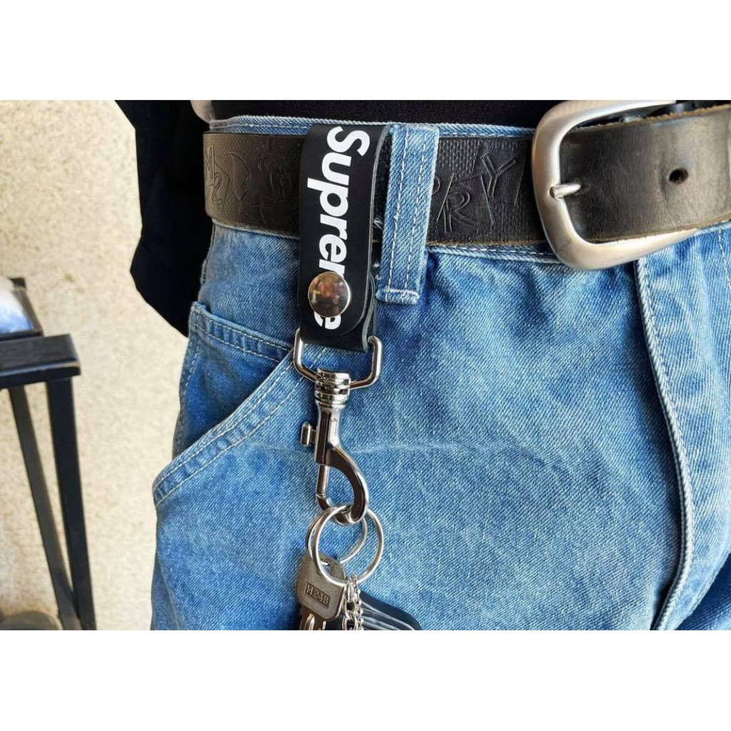 Supreme Leather Key Loop レザーキーループ BLACK | vrealitybolivia.com