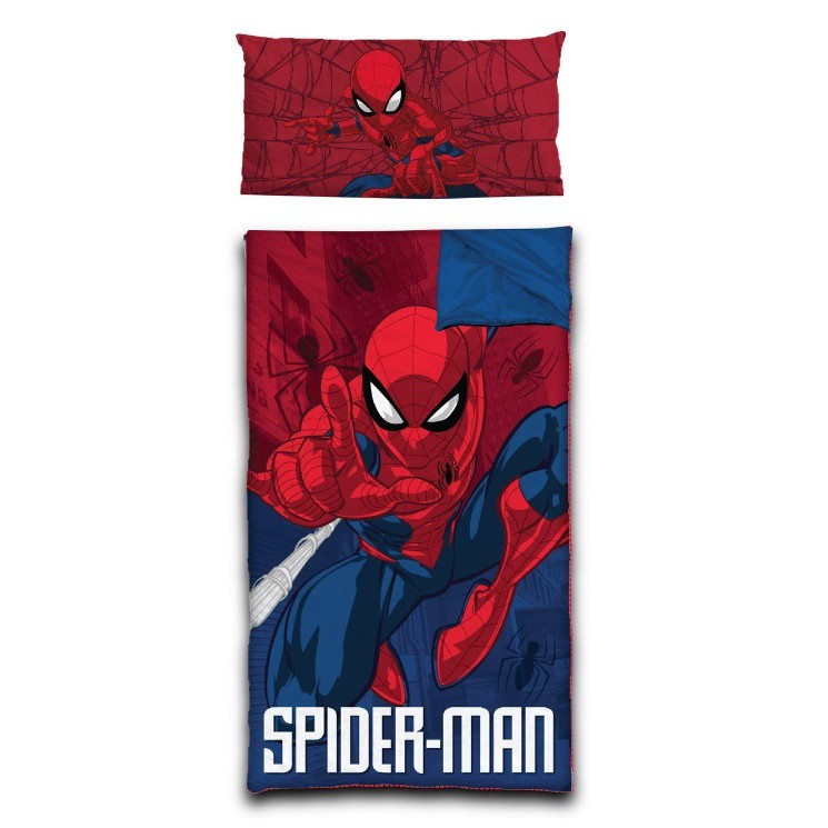 HappyHour:預購*美國正品 漫威英雄 蜘蛛人Spiderman 兒童保暖 睡袋+枕頭 2件組