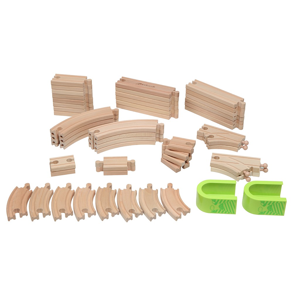 KCFriends  50件木製火車軌道組 50 pcs Wooden Train Track Pack