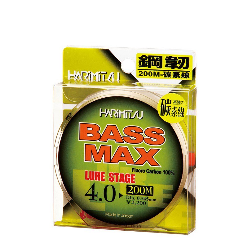 源豐釣具 HARIMITSU 泉宏 鋼韌 鋼靭 BASS MAX 200M 碳纖線 碳線 卡夢線 船釣 子線 魚線 釣線