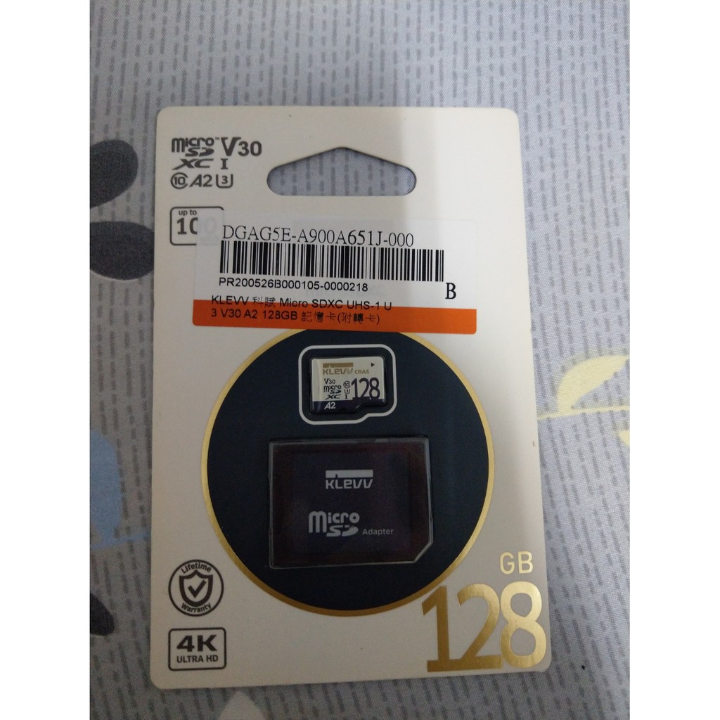 KLEVV 科賦 Micro SDXC UHS-1 U3 V30 A2 128GB 記憶卡