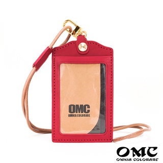 【OMC】歐洲植鞣革職人通用直式牛皮證件套悠遊卡套(紅色)