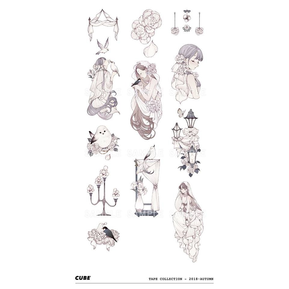 分裝 100cm Cube 18秋花嫁花紙膠帶 蝦皮購物