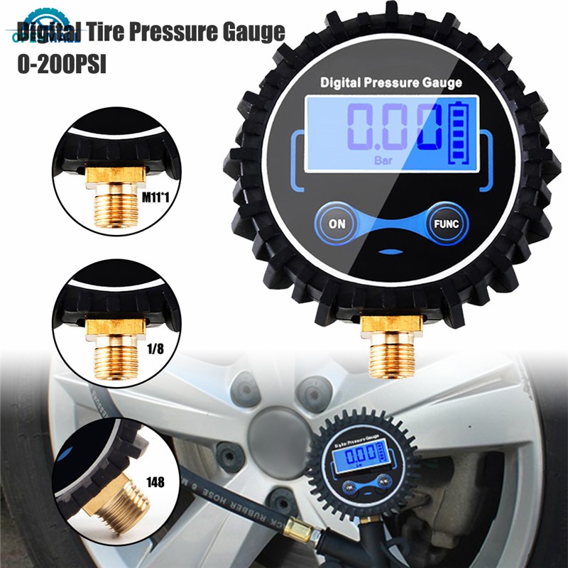 ❀openmall❀輪胎充氣槍表頭 LCD數字胎壓表0-200PSI 汽車摩托車輪胎氣壓PSI表