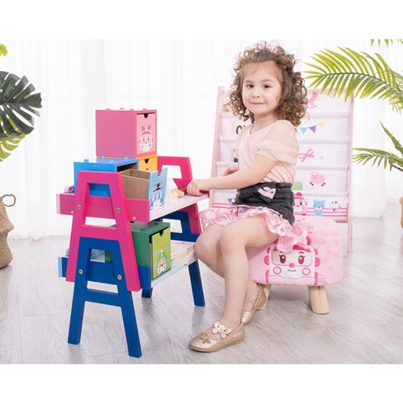 正版波力兒童椅凳小椅子穿鞋椅收納盒積木盒收納架玩具架層架