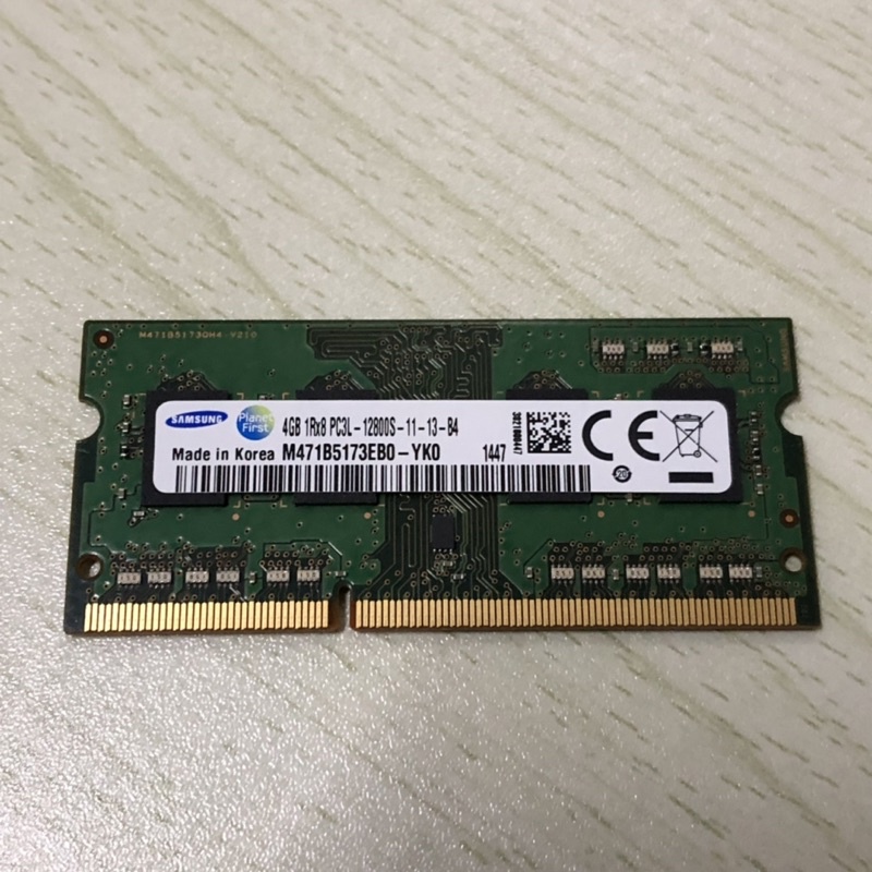 二手 三星 DDR3 1600 4G（PC3L-12800S) 筆電 記憶體 RAM 1.35V 低電壓