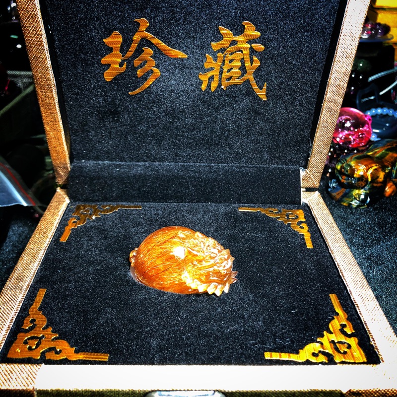 銅順髮龍龜小擺件（金橘色、順髮小精品、附大珍藏盒）