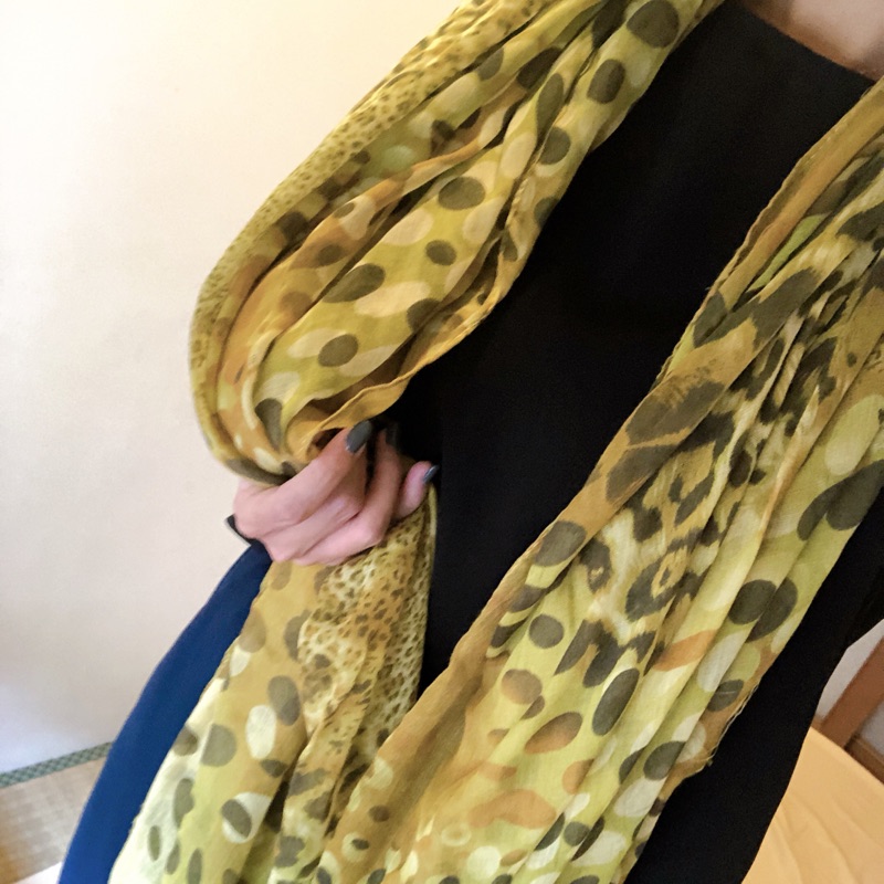 韓版漸層豹紋圍巾絲巾