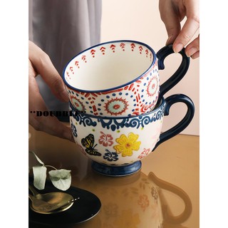 **DOUBBLE**半房手繪創意陶瓷馬克創意咖啡杯奶茶情侶對杯家用水杯果汁燕麥杯#超取請聊聊我#預購
