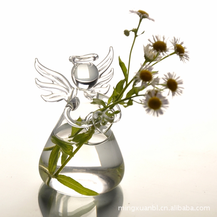 天使花瓶 創意花器插花器皿 家居水培容器玻璃工藝品  玻璃花瓶 玻璃瓶 裝飾瓶
