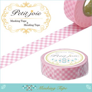 【莫莫日貨】日本進口 NICHIBAN PETIT JOIE 紙膠帶 和紙膠帶 - 格紋 粉紅 PJMT-15S004