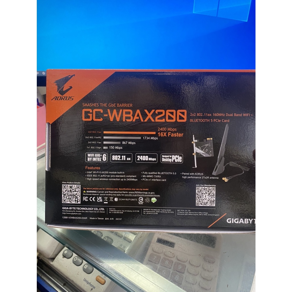 技嘉 GC-WBAX200 WIFI模組 WIFI 6 AX200無線網路模組 支援藍牙5.0