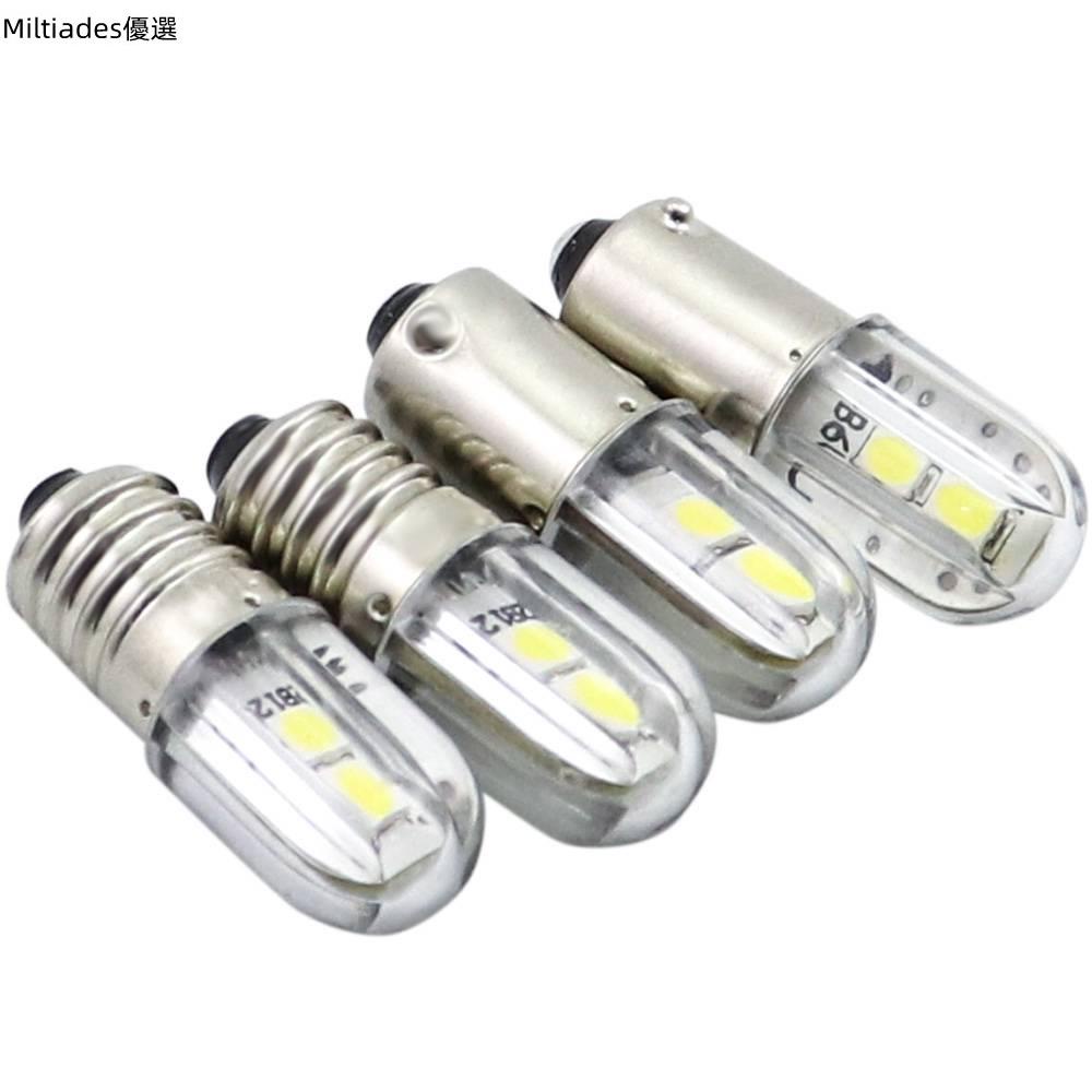 (免運 好货)10Pcs E10 LED 燈泡 BA9S 6V T4W 1W 指示燈燈泡 6.3V 12V 24V 4