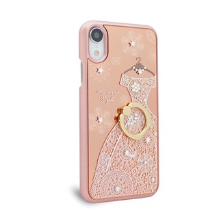 apbs iPhone XR 6.1吋施華彩鑽鏡面指環扣手機殼-禮服奢華版