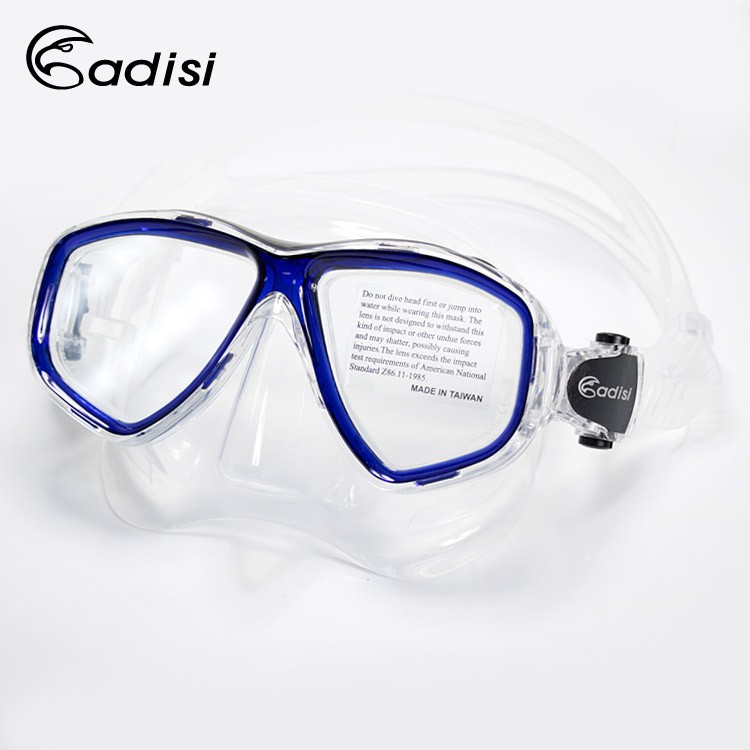 ADISI 雙眼面鏡 WM21透明/深藍框(浮潛、潛水、戲水、蛙鏡) 廠商直送