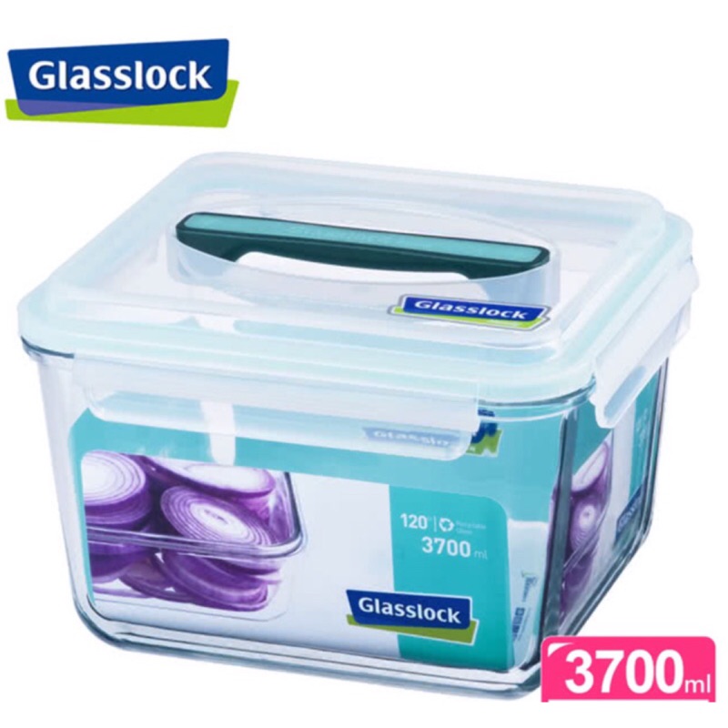 【Glasslock】強化玻璃微波保鮮盒 - 附提把3700ml