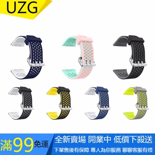 【UZG】Fitbit Ionic六邊圓孔雙色矽膠表帶 智慧手表腕帶手環 可替換 洞洞表帶 透氣柔軟 男女通用 替換錶帶