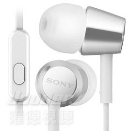 SONY MDR-EX155AP 白色 細膩金屬 耳道式耳機 線控MIC {贈品海綿耳塞一對}