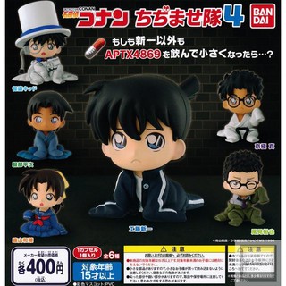 BANDAI 日版 轉蛋 扭蛋 名偵探柯南人物縮小公仔 P4 名偵探柯南 柯南 迷你 坐姿 Q版 全6種 整套販售