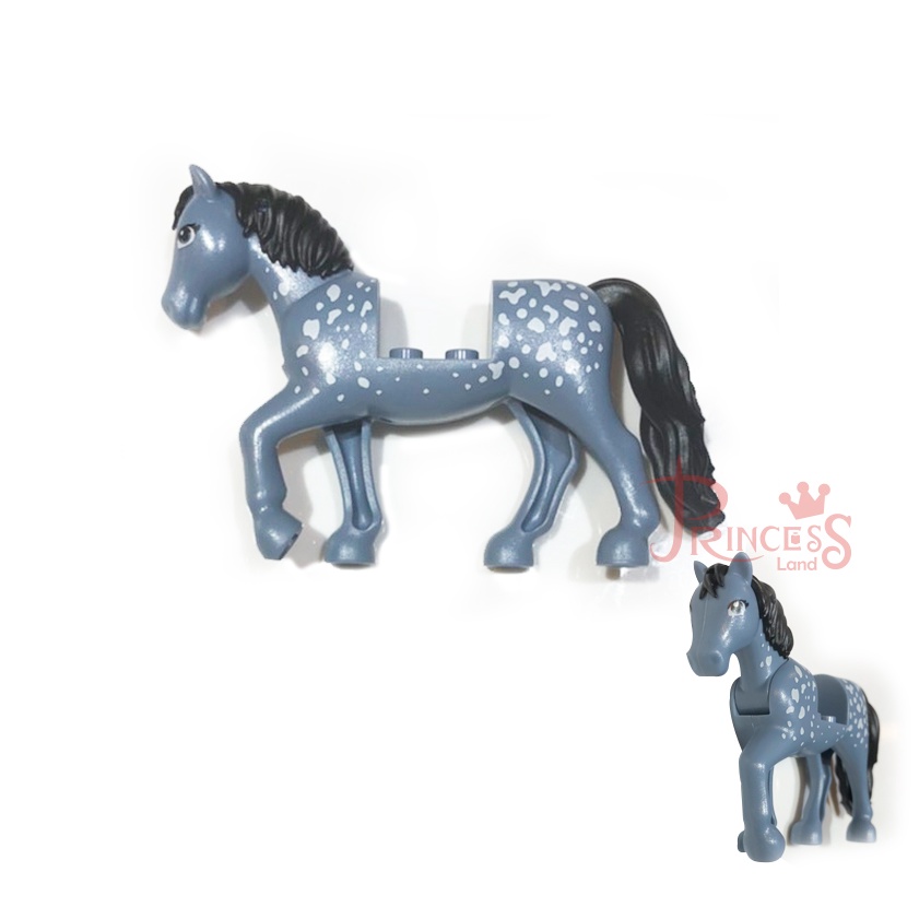 公主樂糕殿 LEGO 樂高 41683 動物 馬匹 女孩系列 白斑點 黑棕毛 沙藍色 M012