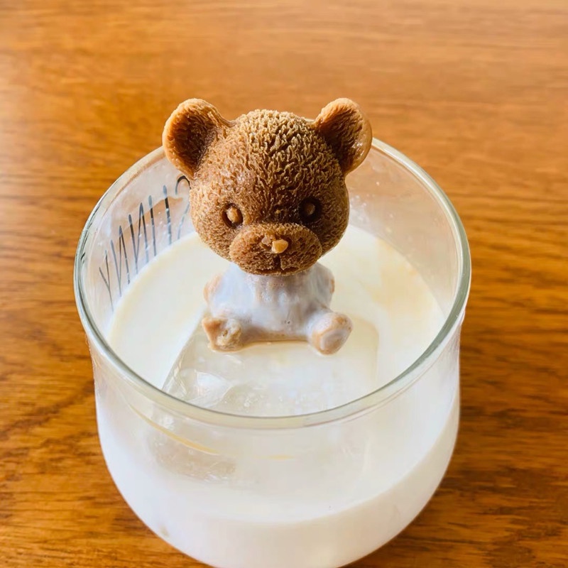 網紅ins小熊冰塊模具創意冰熊硅膠制冰模具立體冰凍咖啡奶茶冰雕