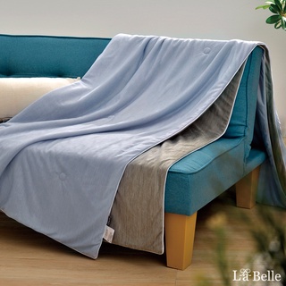 La Belle 超COOL超涼感 涼被 150x200cm 格蕾寢飾 極簡混搭 藍x灰 抗菌 空調被 涼感纖維 素色