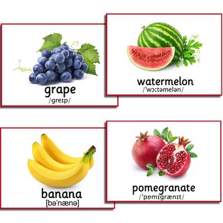 教具輕鬆學習fruit英語水果圖片單詞卡片閃卡寶寶早教啟蒙幼兒園英文教師教具 蝦皮購物