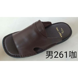 MIT真皮手工鞋(男款)臺灣製mit真皮手工縫線氣墊止滑防滑鞋 CP 真牛皮鞋 吸汗透氣 夾腳涼拖鞋 懶人鞋