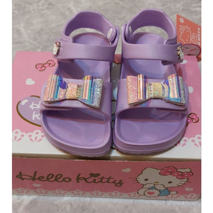 HELLO KITTY 三麗鷗 紫色 涼鞋 雨鞋 拖鞋 女童18