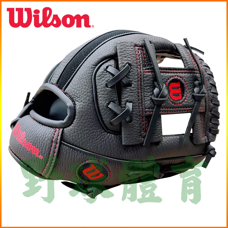 WILSON A200 兒童手套 10" 黑/紅 WBW10020510