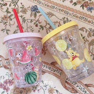現貨❤️【日本帶回】特價🉐️ 迪士尼商店 小熊維尼 維尼 奇奇蒂蒂 保冷 吸管水杯 水杯 飲料杯 夏日 檸檬 西瓜 禮物